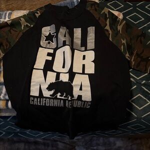 Essentials Kids California Republic Camo Sleeve Hoodie - Black